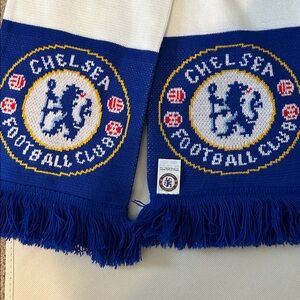 Chelsea Football Club Blue and White Striped Scarf